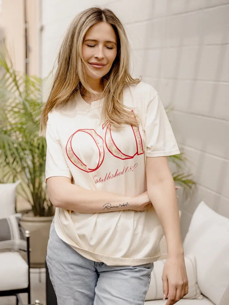 Ou Sooners Palace Rose Natural Tee 1