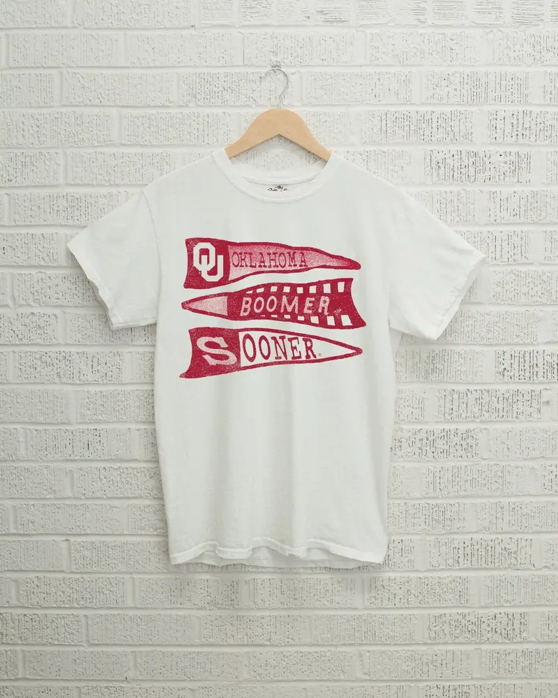 Ou Sooners Pennant White Tee 1