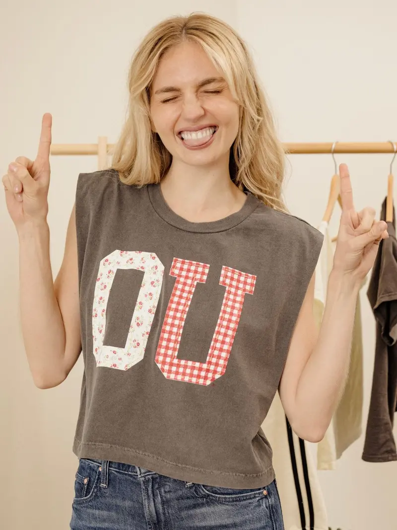 Ou Sooners Quilted Puff Ink Smoke Tank 1