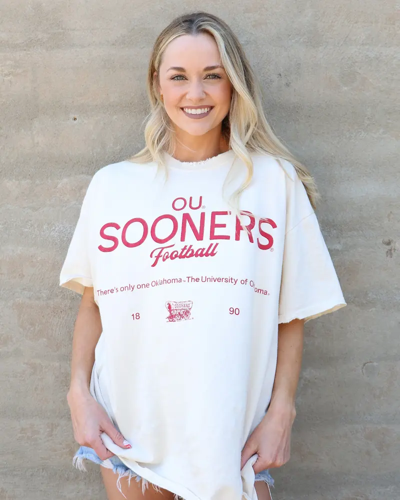 Ou Sooners Shot Off Off White Thrifted Tee 1