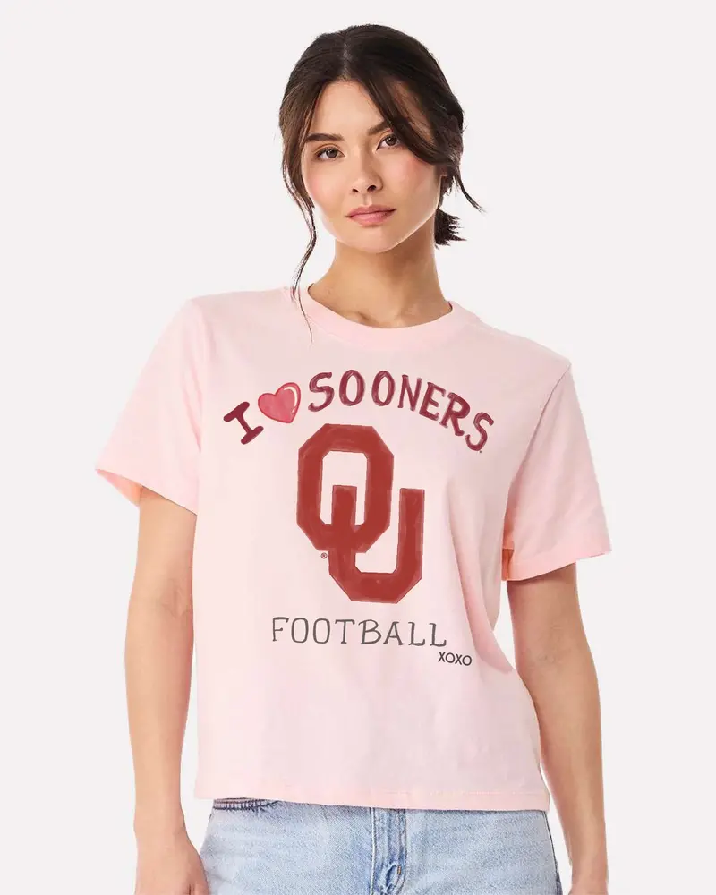 Ou Sooners Sporty Charm Pink Ellie Perfect Tee 1