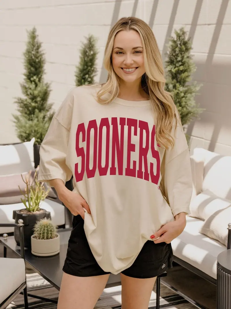 Ou Sooners Tall Boy Off White One Size Tee 1