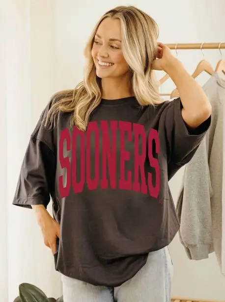 Ou Sooners Tall Boy Smoke One Size Tee 1