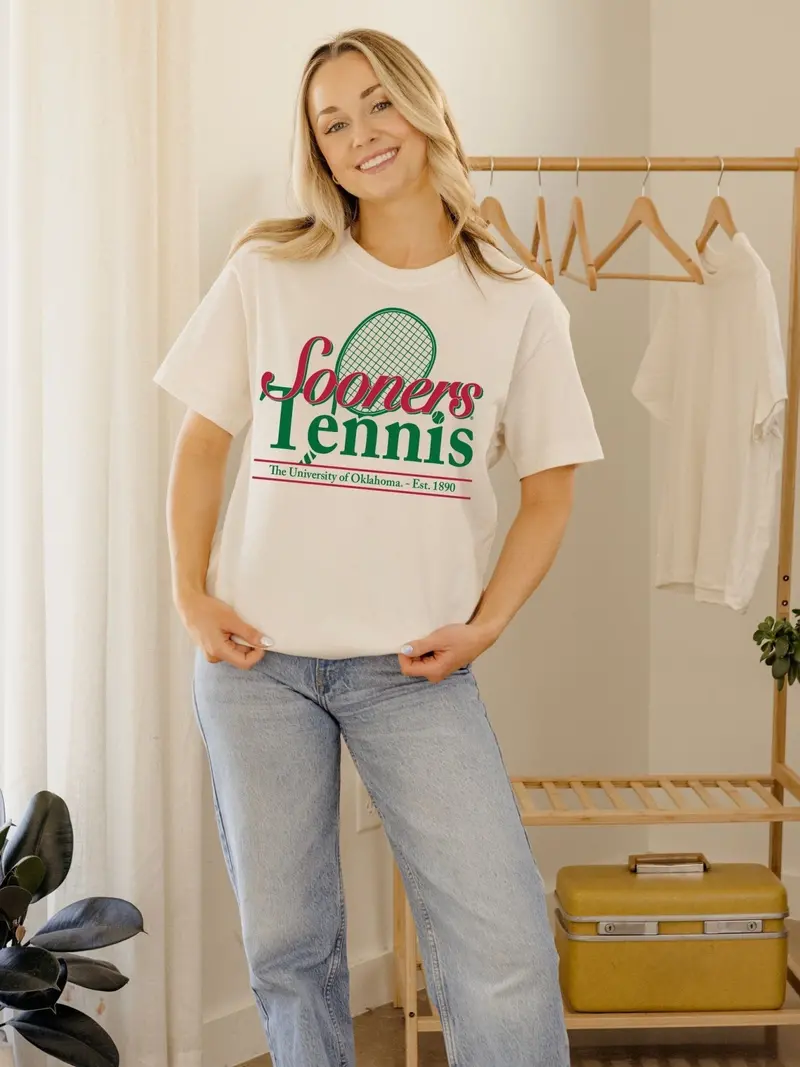 Ou Sooners Tennis White Tee 1