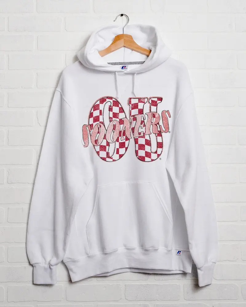 Ou Sooners Twisted Check White Russell Hoodie 1