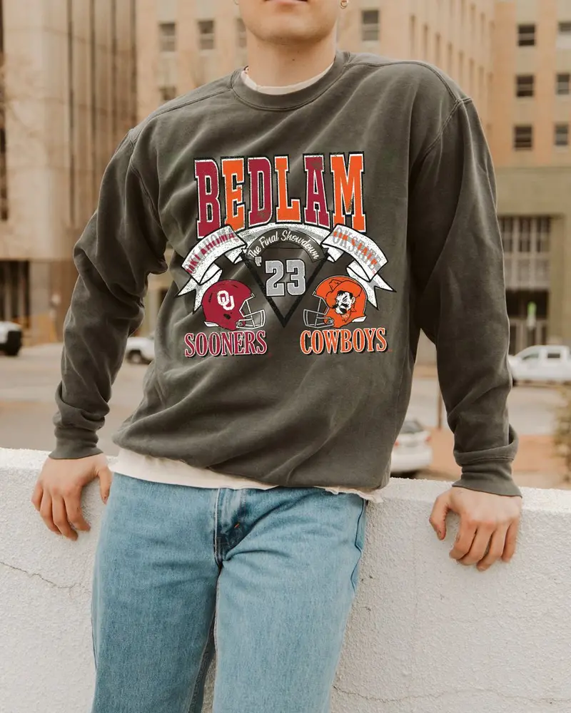 Ou V Osu Bedlam Final Showdown Pepper Sweatshirt 1