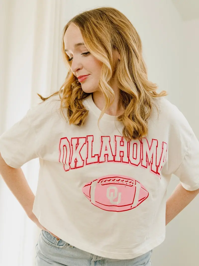 Ou Wonka Football Off White Cropped Tee 1