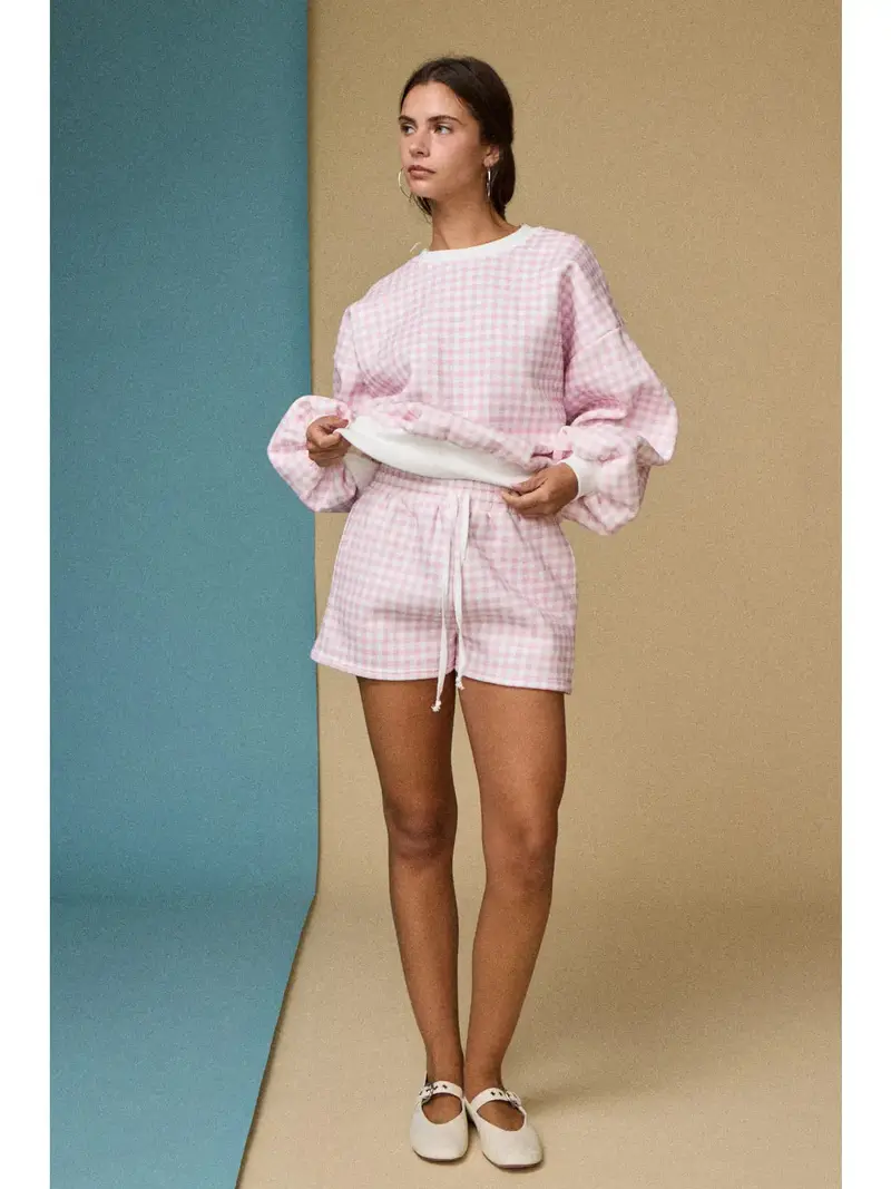 Papermoon Gingham Short Set (Pink/White) 1