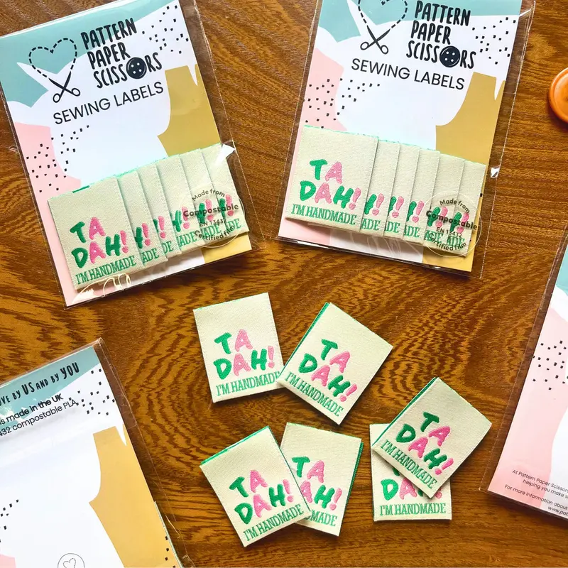 Pattern Paper Scissors 'Ta Dah! I'm Handmade' Labels 1