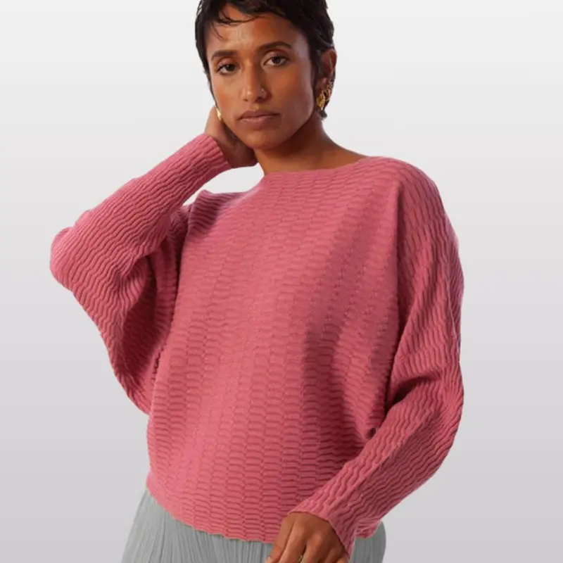 Patterned Dolman Sweater 1