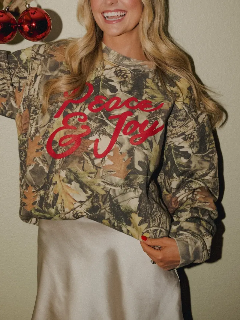 Peace & Joy Camouflage Sweatshirt 1