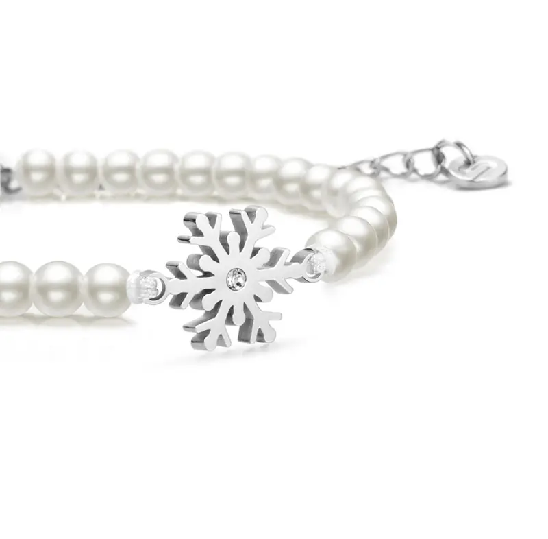 Pearl Frost Snowflake Chain Bracelet 1
