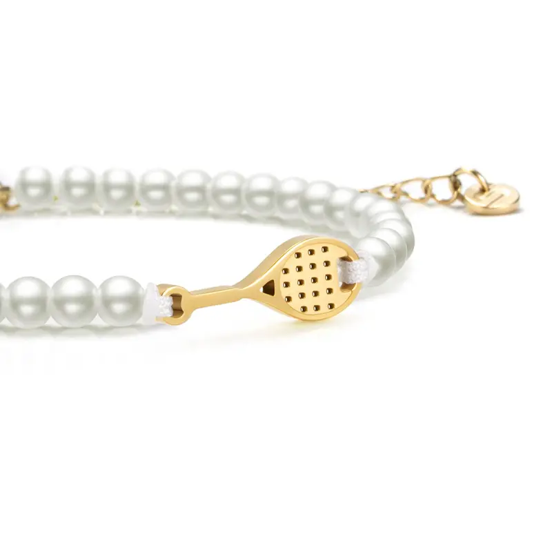 Pearl Gold Tennis Chain Bracelet 1