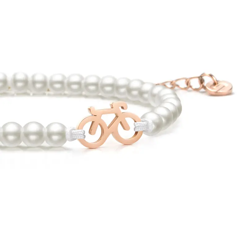 Pearl Rose Bike Chain Bracelet 1