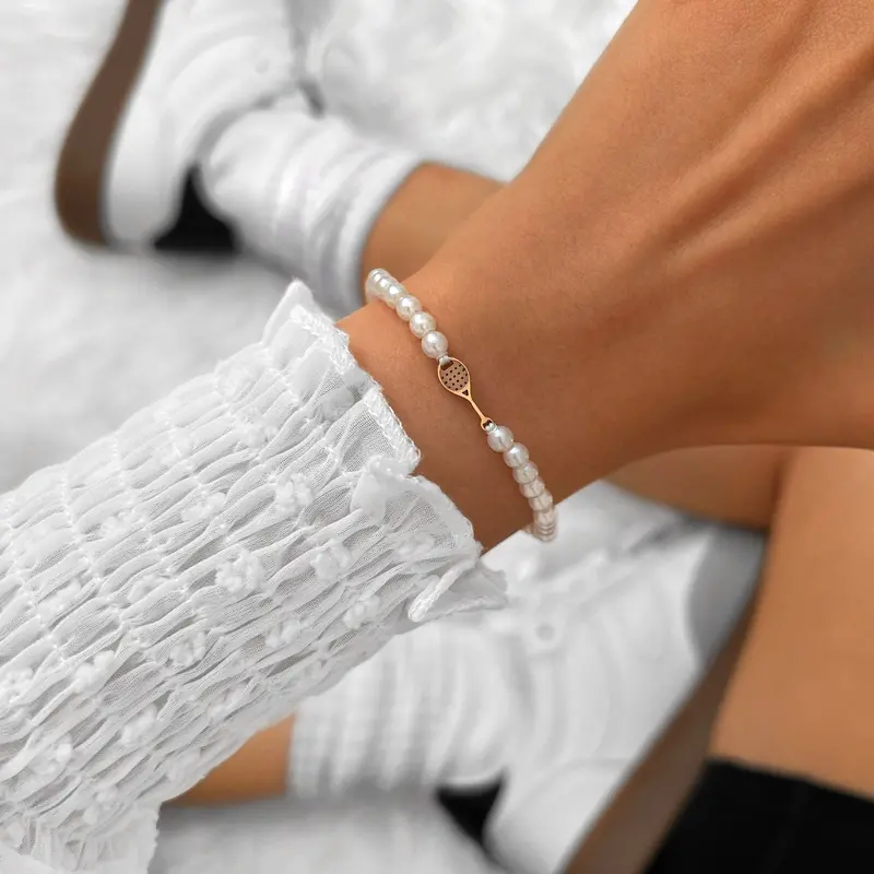 Pearl Rose Tennis Chain Bracelet 2