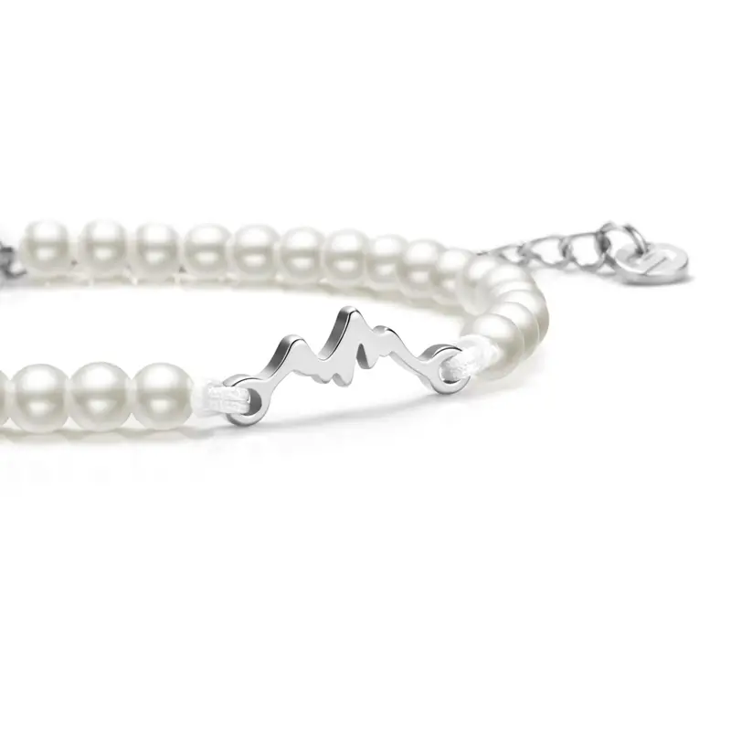 Pearl Silver Mountain Chain Bracelet 1