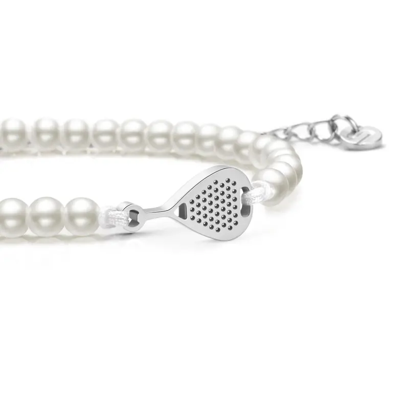 Pearl Silver Padel Chain Bracelet 1