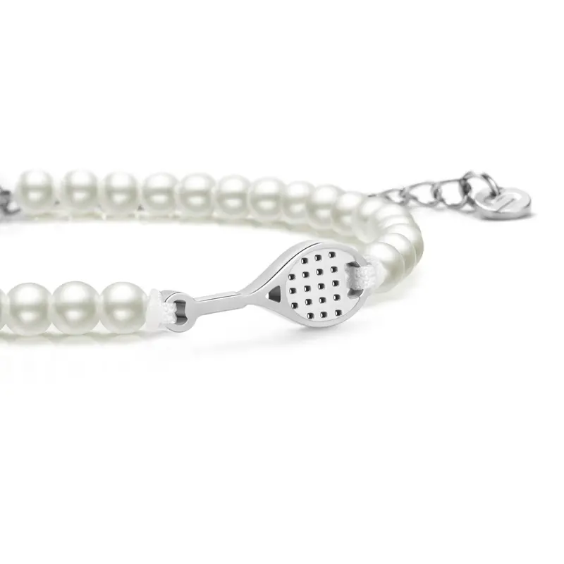 Pearl Silver Tennis Chain Bracelet 1