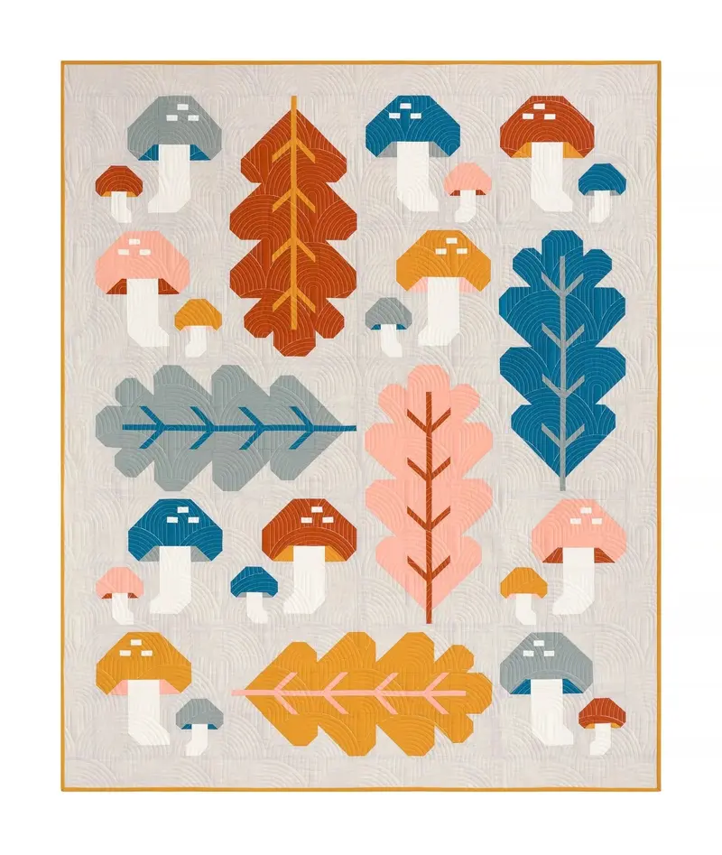 Pen And Paper Patterns Forest Fungi Quilt 1