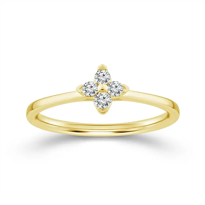 Petal Light Round Diamond Promise Ring 1