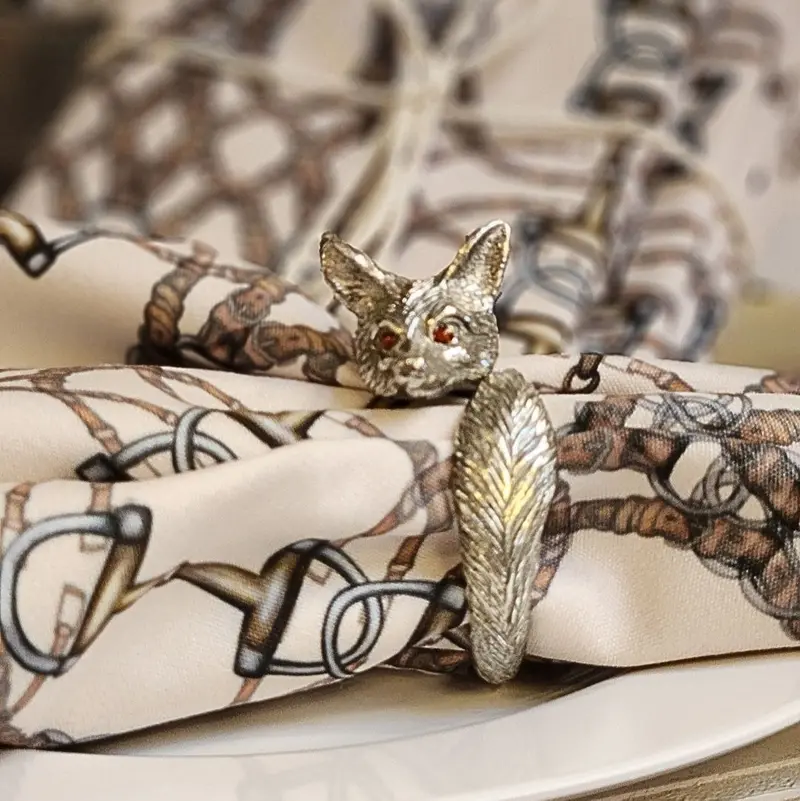 Pewter Fox Napkin Rings 1