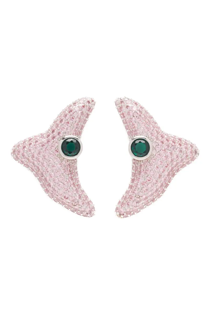 Pink Emerald Super Trigon Studs 1