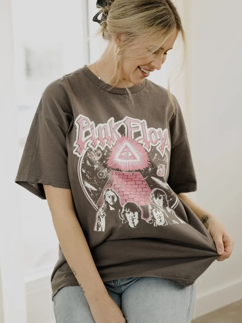 Pink Floyd Seeing Eye Charcoal Thrifted Distressed Tee 1