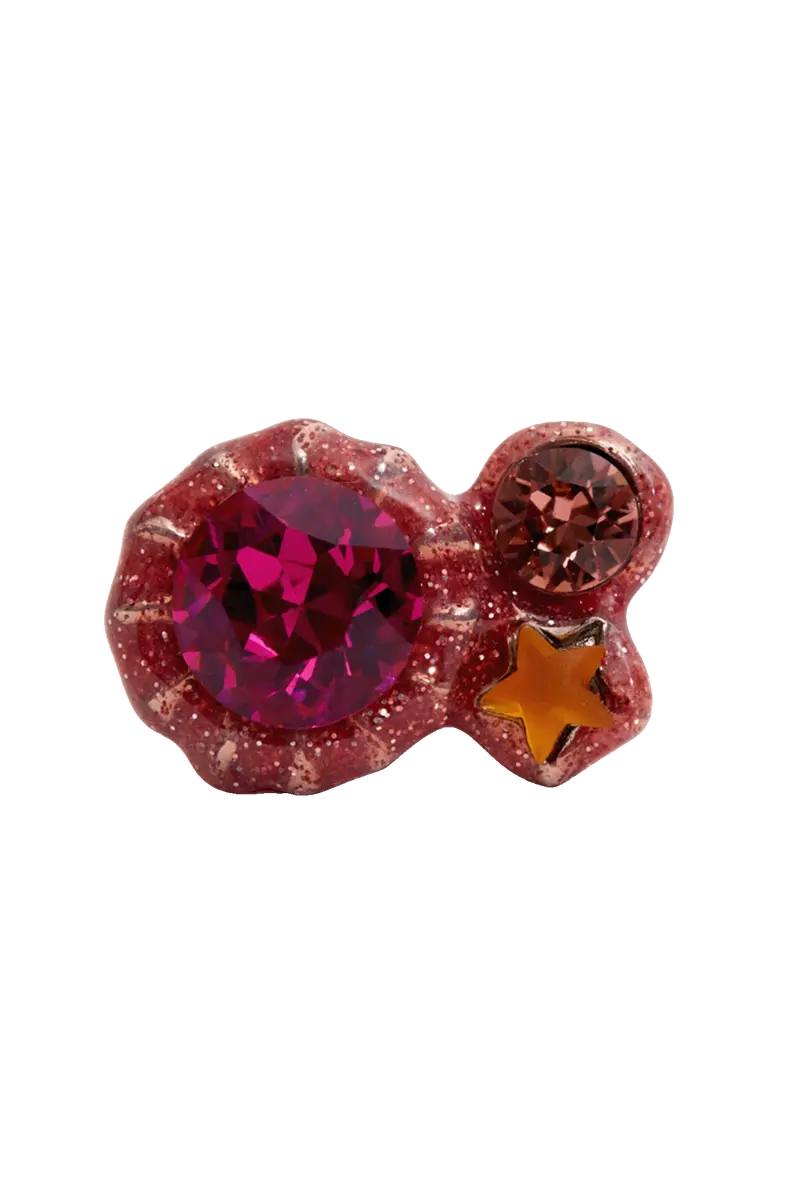 Pink Glitter Candy Gem Ring 1