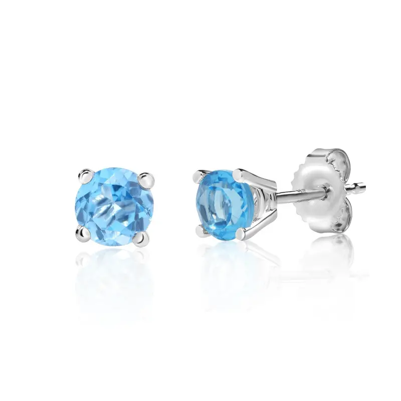 Polar Light Blue Topaz 10K Stud Earrings 1