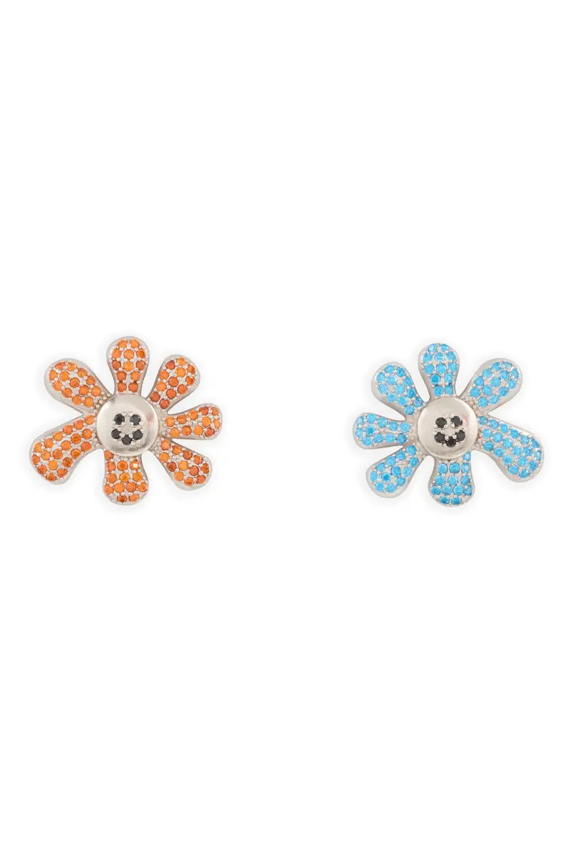Poppy Aquamarine Pave Happy Blossom Earring 1