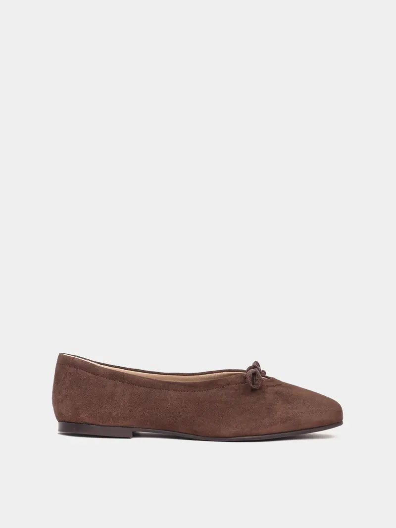 Prato Brown Suede Ballerina 1