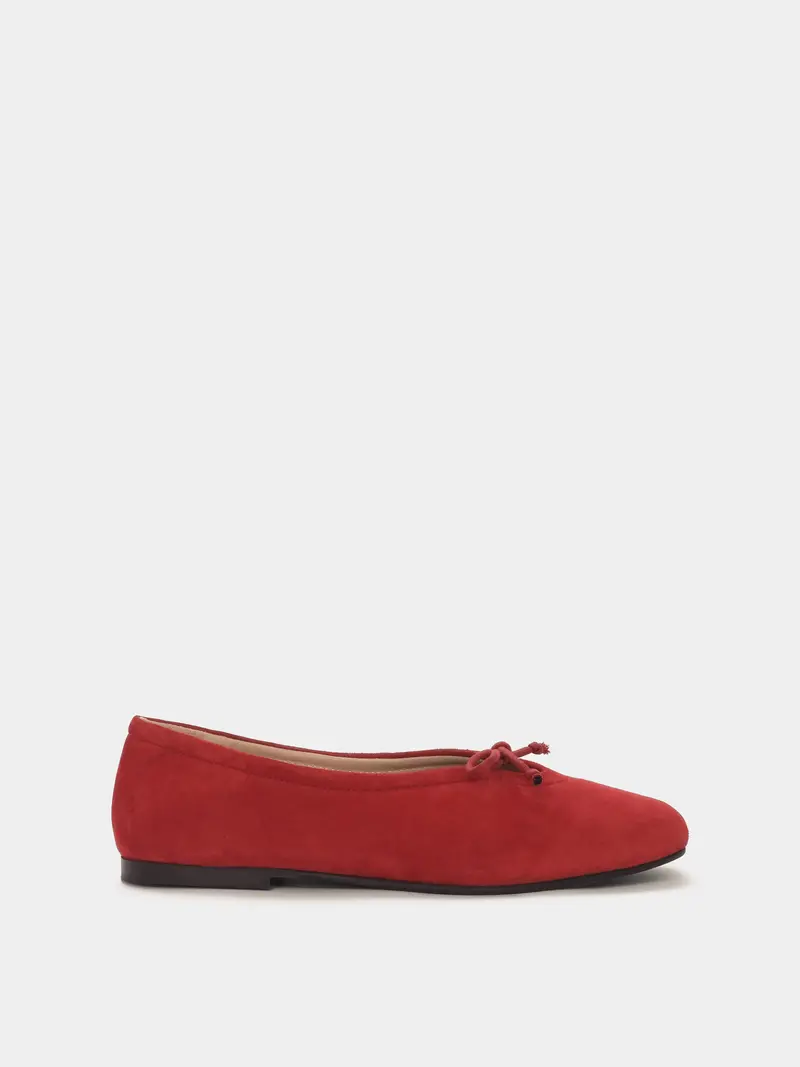Prato Cherry Suede Ballerina 1