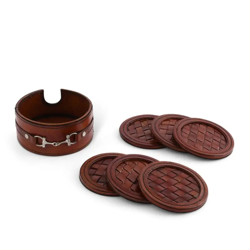 Premium Leather Bit Coaster Set 1