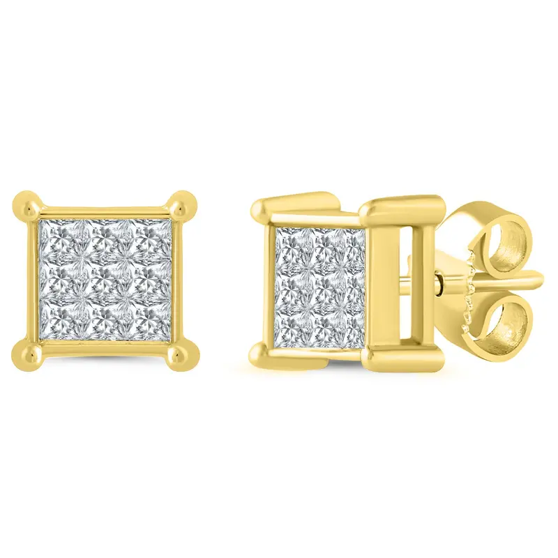 Prismsquare Diamond Stud Earrings 2