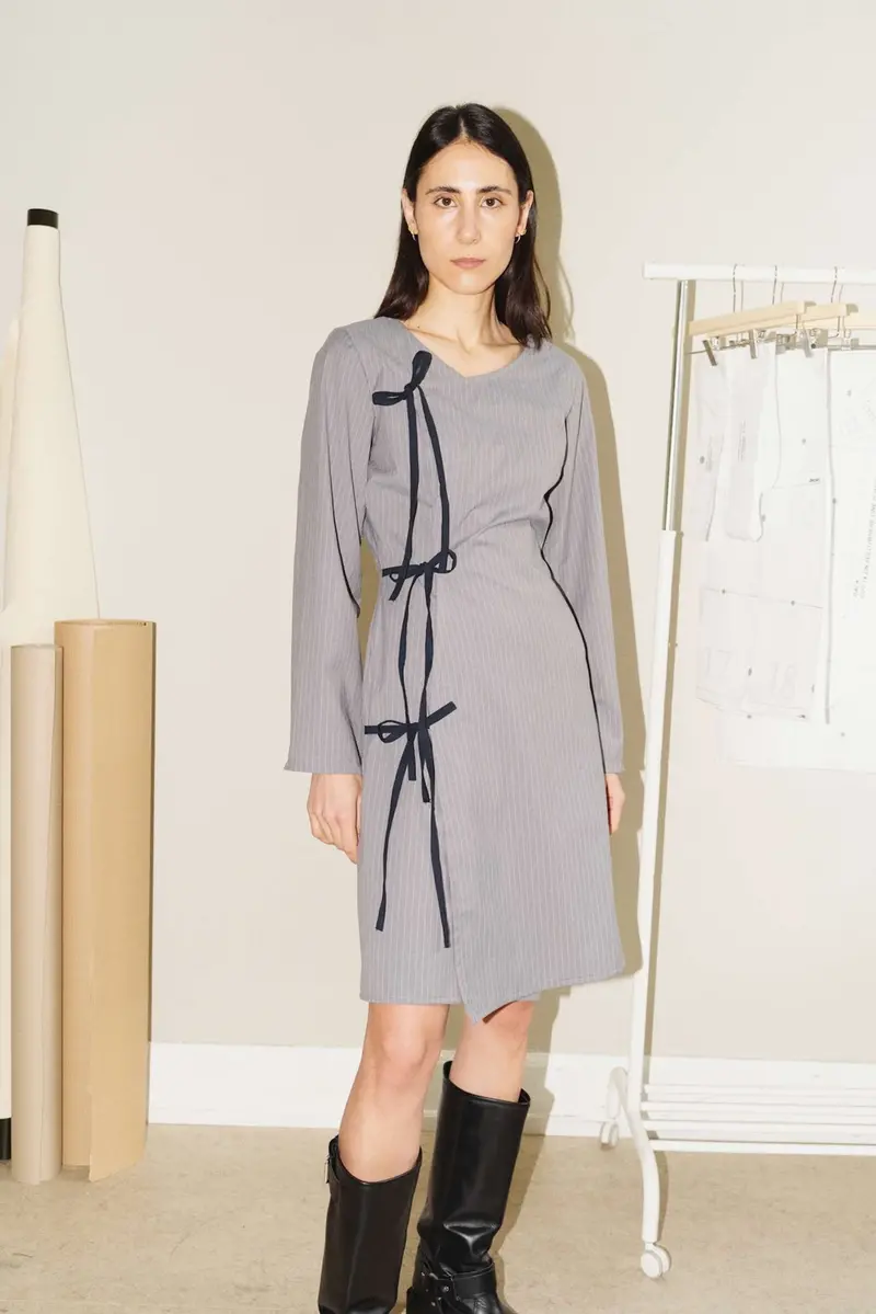 Puff And Pencil Crossover Dress & Cone Sleeve - Printed Copy Shop (+£7.00) 1
