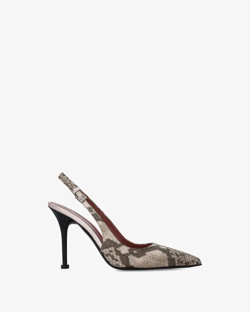 Python Print Leather Slingback Pumps 1