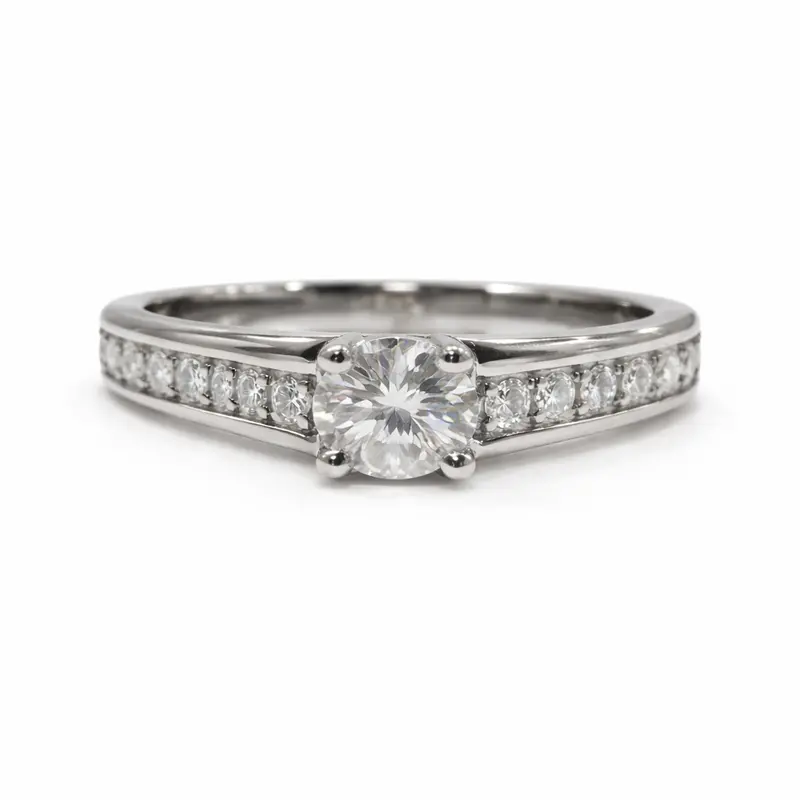 Quiet Crest Round Diamond Engagement Ring 1