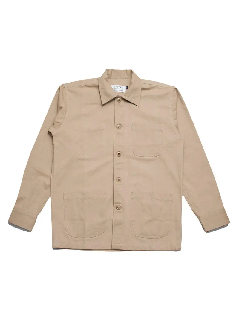 Qutn 3 Pocket Jacket Khaki Herringbone 1