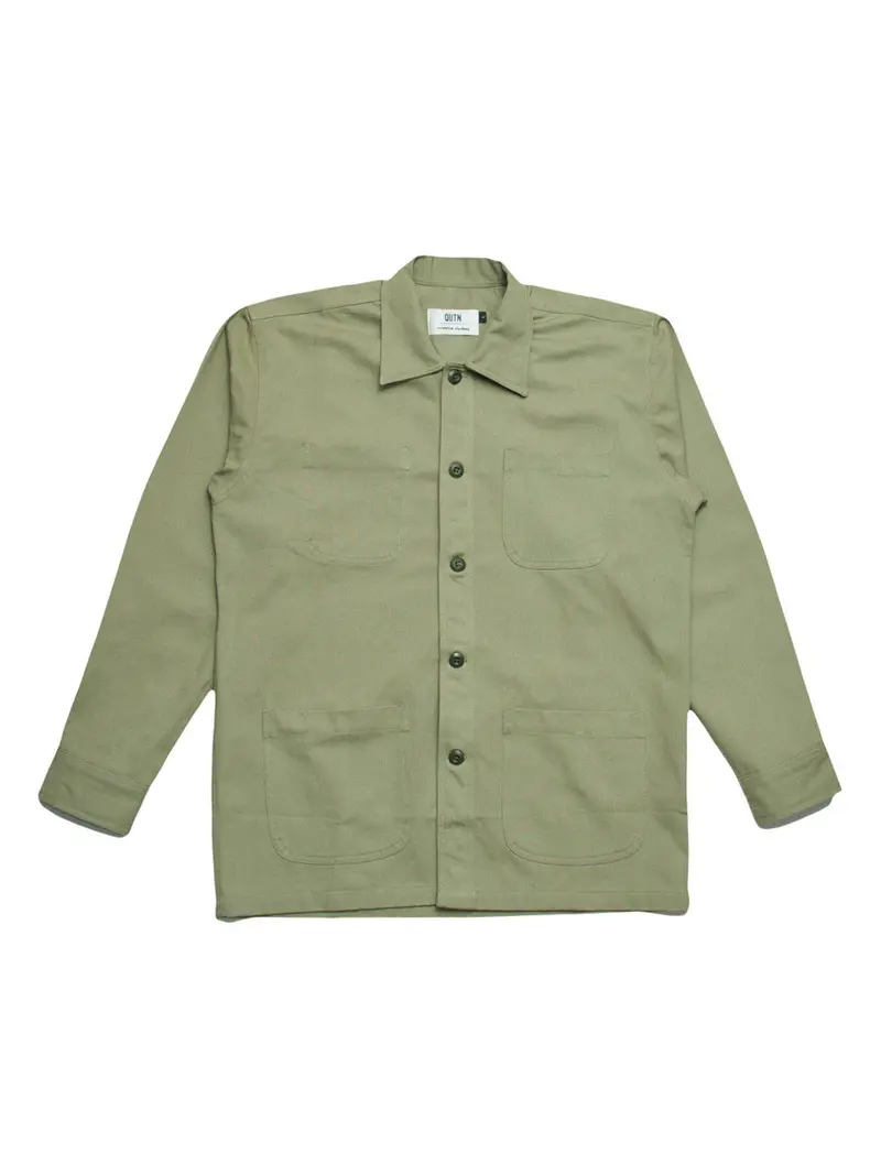 Qutn 3 Pocket Jacket Lt Olive Herringbone 1