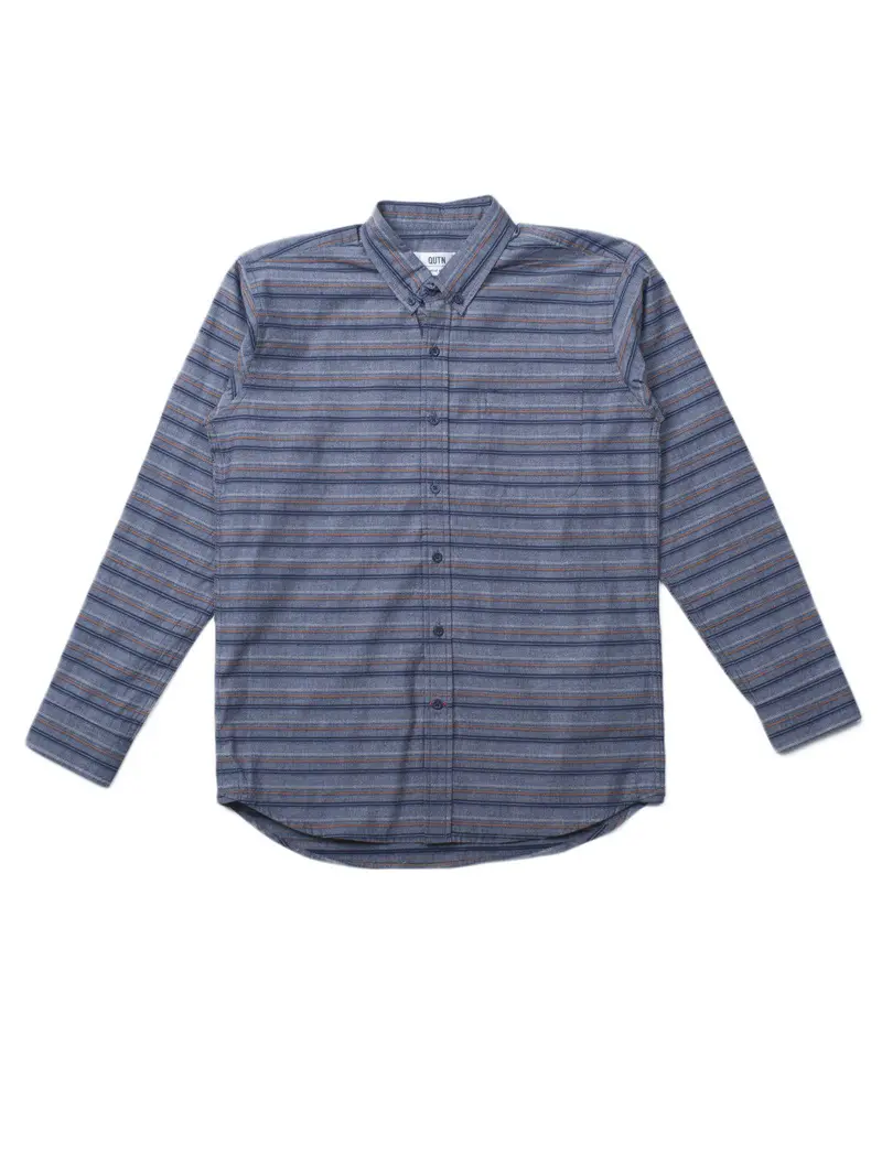 Qutn Button Down Ls Steel Blue Multistripes 1
