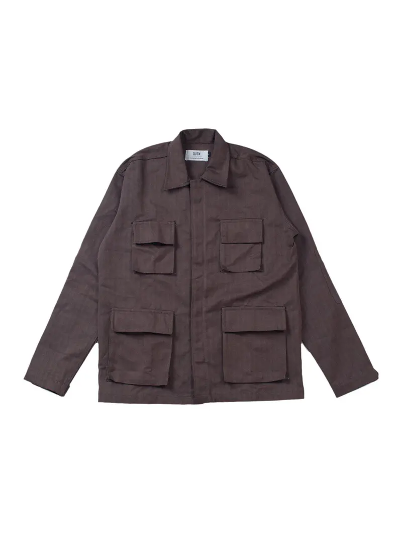 Qutn Field Jacket Ii Brown Herringbone 1