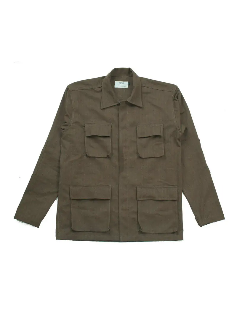 Qutn Field Jacket Ii Umber Herringbone 1