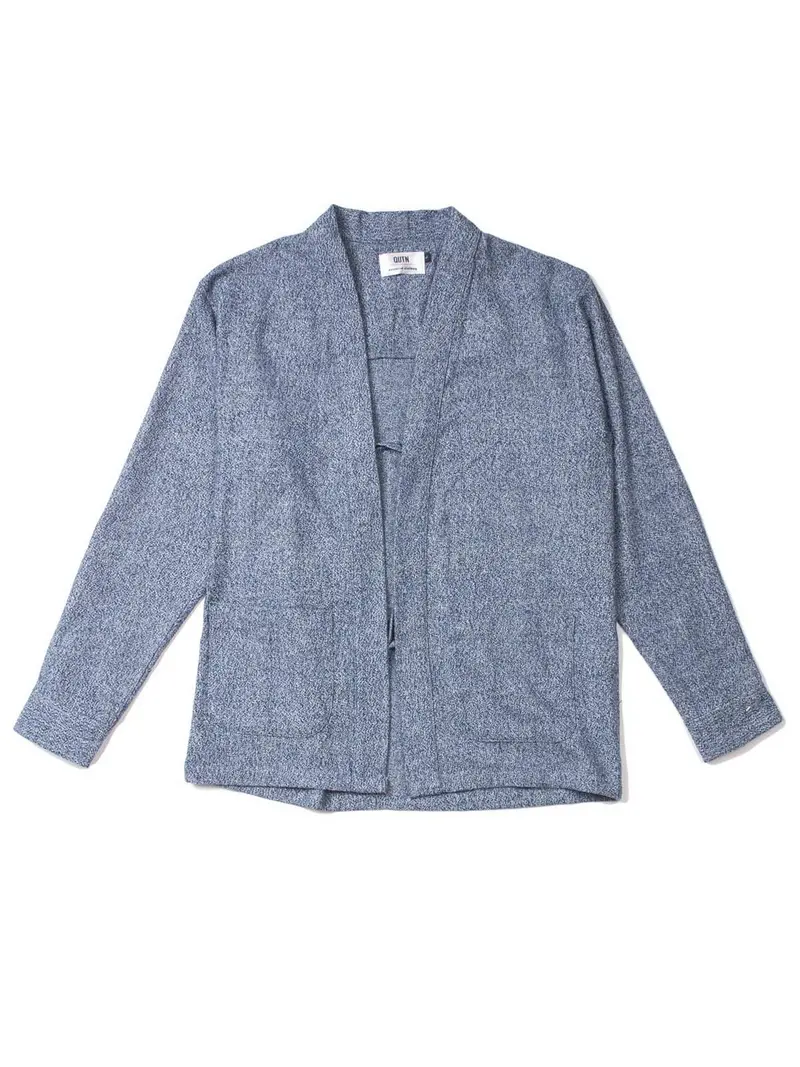 Qutn Throw On Cobalt Salt And Pepper Flannel 1