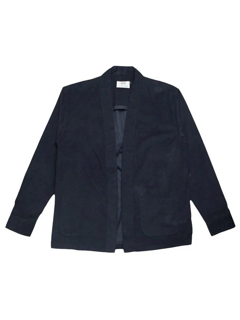 Qutn Throw On Navy Corduroy 1
