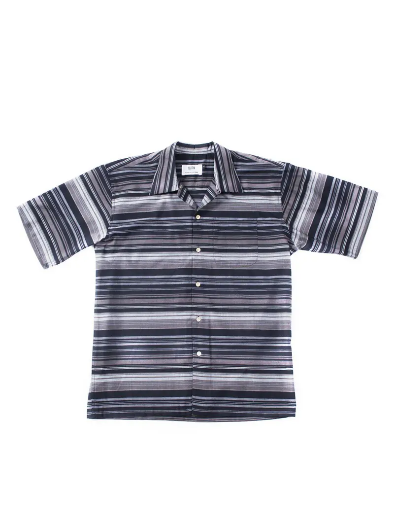 Qutn Weekend Shirt Black Grey Stripe 1