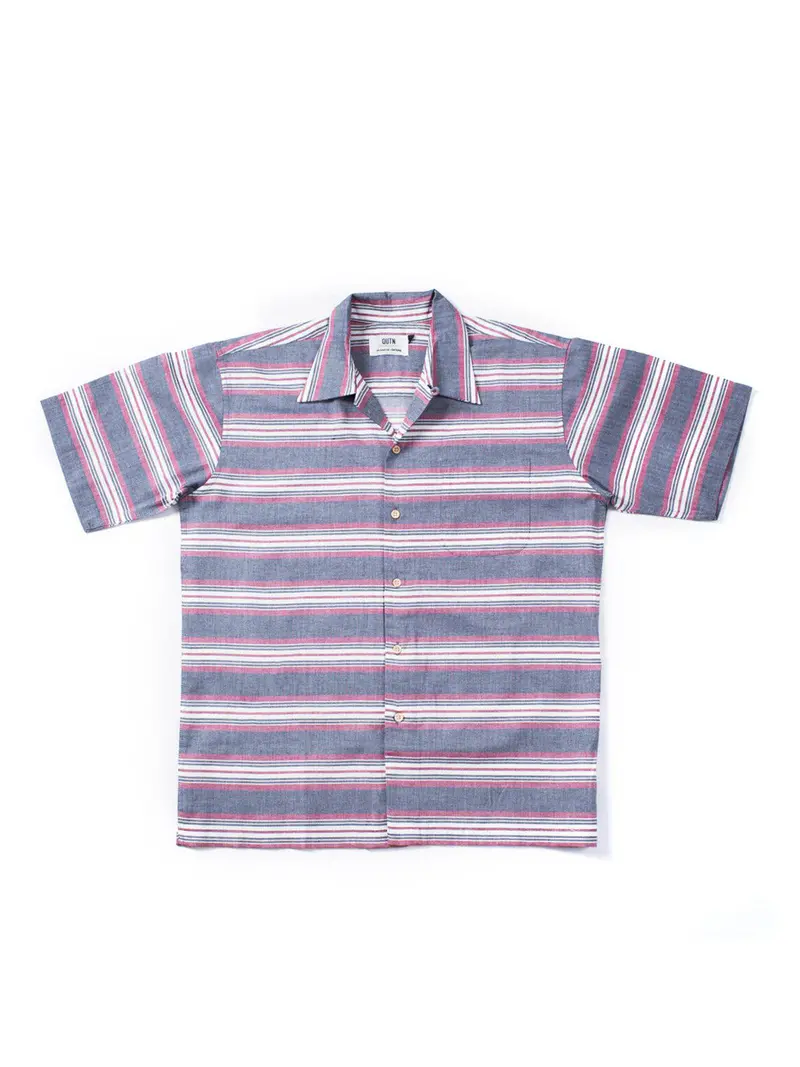 Qutn Weekend Shirt Grey White Stripe 1