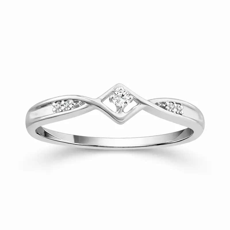 Radiant Round Spiral Promise Ring 1