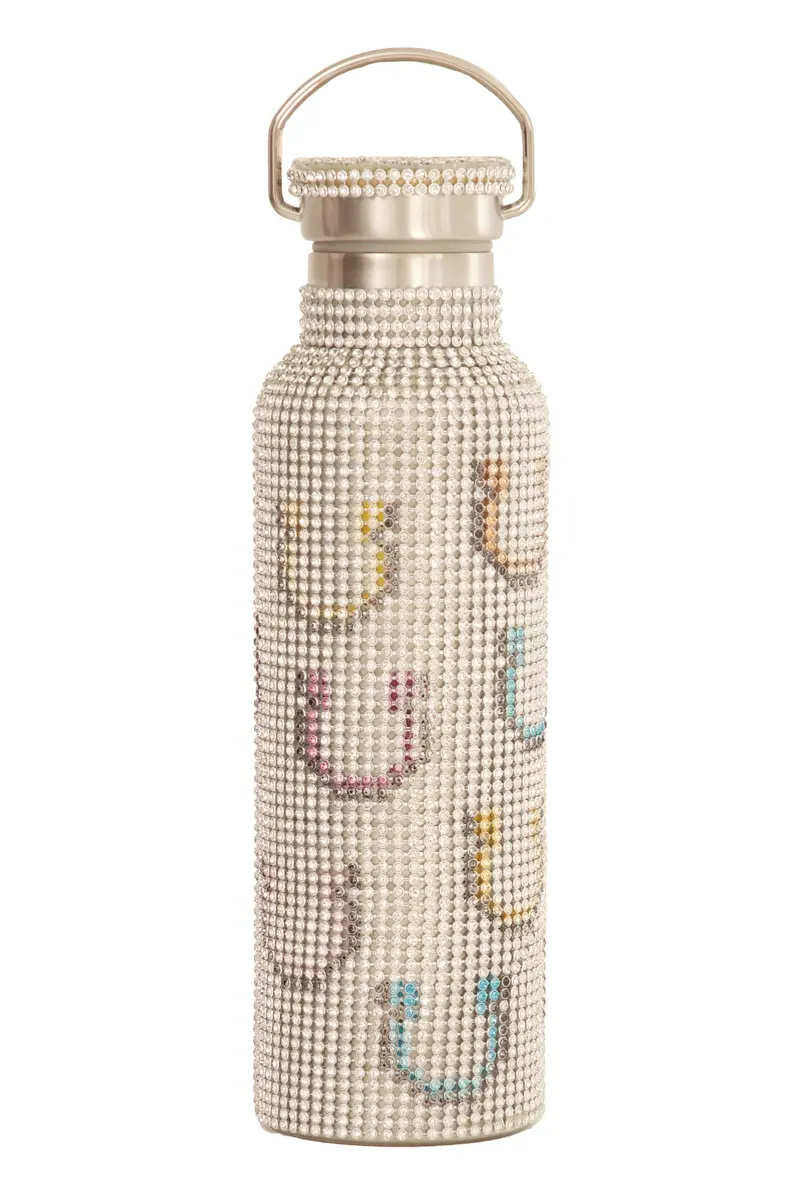 Rainbow Horseshoe Rhinestone Water Bottle 1