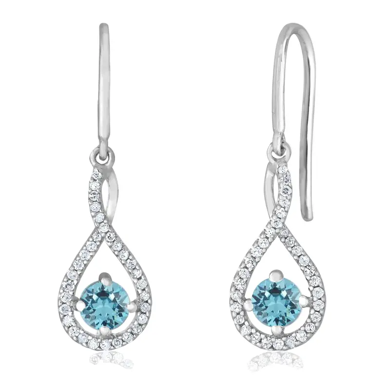 Raindrop Aquamarine Twist Earrings 1