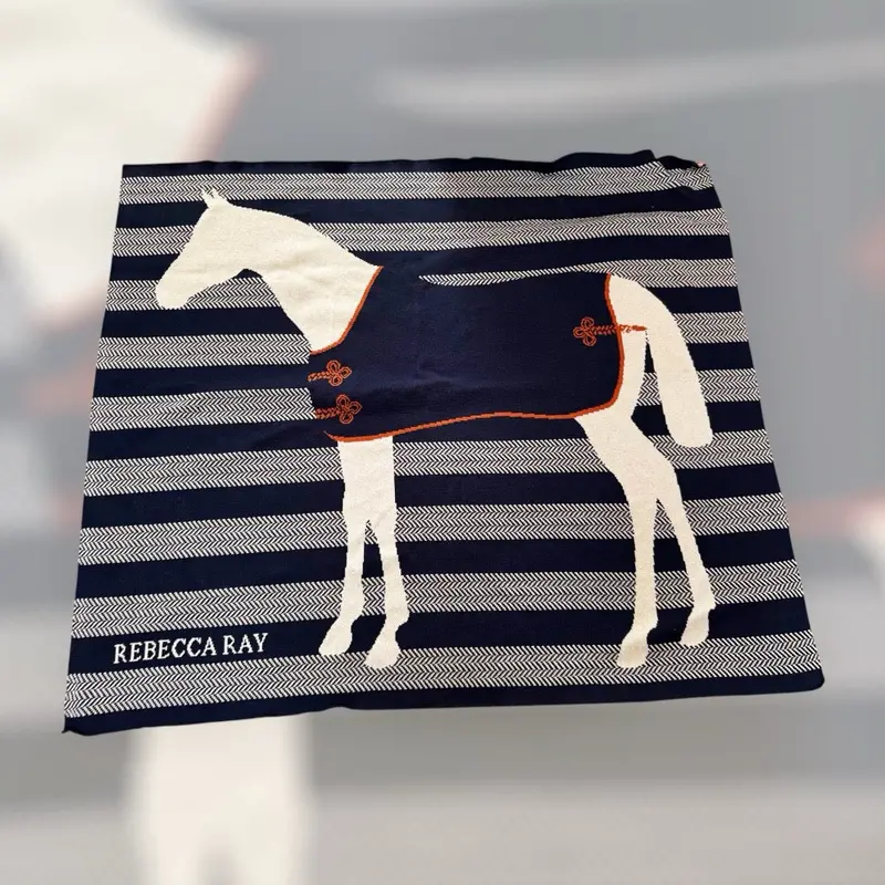 Rebecca Ray Equestrian Throw Blanket 1